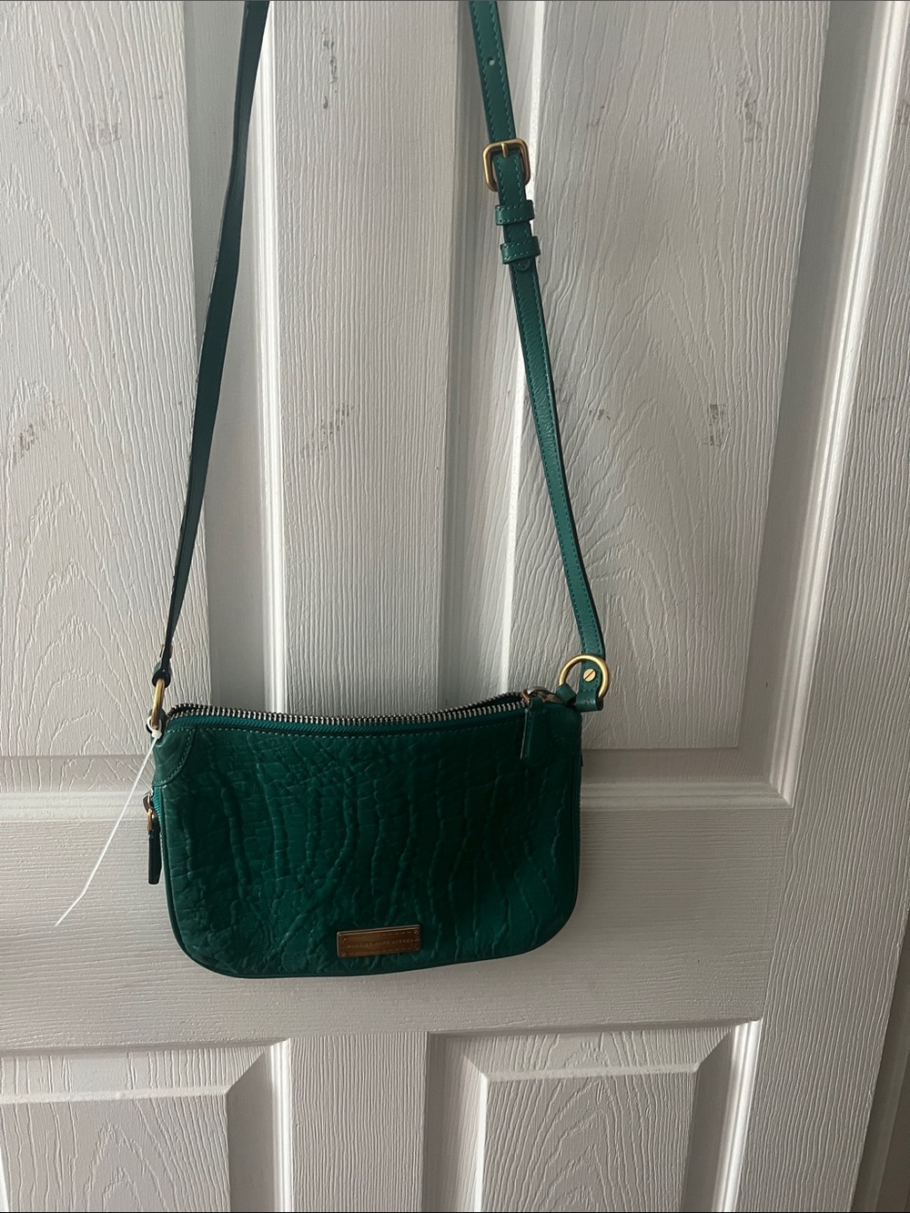 Marc Jacobs Emerald Green Textured Leather Crossbody Bag